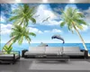3D обои 3d настенная бумага для спальни красивый кокос дельфин романтические пейзажи декоративные шелковые 3d ромауральные обои