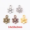 100 stks 1410 MM zilver kleur rose goud pruim bloem bedels antiek brons metalen hangers voor armband oorbel diy sieraden maken1173876