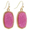 Résine Druzy Drusy boucles d'oreilles breloques concepteur ovale hexagone mode balancent larme boucle d'oreille pour les femmes