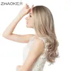 WIGNEE LANG 2 TONE OMBRE Bruine Ash Blonde Temperatuur Synthetische Pruiken voor Zwart / Wit Dames Lijmloze Golvend Dagelijks / Cosplay Haar Pruik