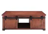 US Stock Trädgård Ny stil soffbord med förvaringshylla och skåp Skjutdörrar Vardagsrum WF191334AAD