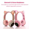 Kulaklık Kedi Kulak LED Kablosuz Bluetooth kulaklık Çocuk Kulaklıklar Parlayan Hafif Handfree Kulaklık Oyun Kulaklıklar PC için