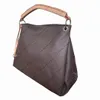 Atacado PU couro marrom flor bolsas mulheres sacos marrom xadrez sacos de ombro bolsa senhora saco de messenger 41cm