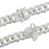 Stonefans Cuban Link Iced Out Bracciale a farfalla Gioielli all'ingrosso per donna Bracciale con strass Hip Hop Bling