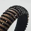 High-End Ladies Svamp Headband Enkelt bredsidigt Mode Handgjorda Beaded Net Röda Temperament Huvudband Koreanska Hårtillbehör