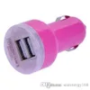 168 Corlorful Mini Candy Dual USB Car Ładowarka Auto Ładowarka Adapter Podróżujący do Samsung HTC Niebieski LED Candy Color