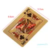 Whole24k ouro jogando cartas poker jogo deck folha de ouro poker conjunto plástico cartão mágico à prova dwaterproof água cartas mágicas ny0867439114