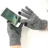 Mode classique tricot hommes femmes gants d'hiver écran tactile chaud anti-dérapant gant 5 couleurs en gros