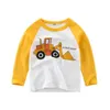 Dzieci Chłopiec Ubrania Bawełniane Toddler Boys T Koszulki Z Długim Rękawem Dzieci Koszule Łódź Neck Baby Tops Boutique Dzieci Odzież Dw5739