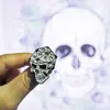 Skeleton skull word D20 face dice digital creative Dungeons and Dragons enamel pin trendy personality cool retro punk brooch pin clothes bac