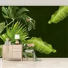 Milofi personnalisé non-tissé papier peint mural frais plante tropicale plantain nordique moderne minimaliste TV fond mur