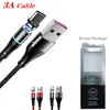 Magnetic Cable Type C /Micro USB Cables 3A Quick Charger Wire Cord Fast Charge cable for samsung s20 note10 With Retail Package