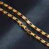 4mm Cuban Link Chains Mens 18K Gold Necklace Hip Hop Jewelry Gifts Necklaces for Women 20 Inches Luxury Fashion Accessories with 18K Stamp