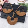 Tassel Earrings Necklace Set Handmade Multicolor Bohemian Women Ethnic Circle Jewelry Set GD503