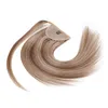 헤어 포니 테일 버진 인간의 머리카락 확장 주위에 하이라이트 랩은 포니 테일 레미 브라질 헤어 조각에 100g의 색상 금발 클립을 혼합