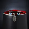 2020 الأزياء الحمراء الأزرق الأزرق التركي السوار حبة العين الخيط Hamsa Horseshoe Heart Butterfly Dangle Charms Jewelry1407310