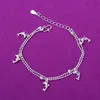 Koreansk stil mode kvinnors dubbel-lager delfin armband ankelband silver smycken