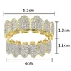 Hip Hop Iced Out CZ Mouth Teeth Grillz Caps Top Bottom Grill Set Men Women Vampire Grills3261044
