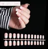 1Set / 24pcs franska falska naglar matt / uv falska nagelavtagbara tips nagelförlängning manikyrkonst tryck på falska falska naglar skönhet