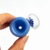 Tigela grossa de vidro de pirex com 14 mm de erva de flor azul machos Acessórios para fumantes de tabaco Bowls para cachimbos de água bongos