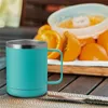 12oz Double Wall Stainless Steel Mugs with Handles Vacuum Insulated Coffee Cups Side Lacquer Creative Tumbler Simple Home Water Cup