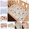 Baby Changing Mat Cartoon Katoen Blad Waterdichte Baby Veranderende Pad Nappy Urin Pads Table Luiers Game Play Cover Infant Matras