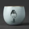 Tazza da tè in ceramica Buddha Accessori per la cerimonia del tè in gres vintage, bicchieri, decorazioni per la casa, tazza master singola Zen