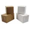 Wit Bruin Kraft Paper Geschenken Pakket Box Opvouwbare Partij Handgemaakte Zeep Partonnen Doos Sieraden DIY Crafts Storage