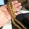 Gold Miami Cubra Chain Chain Colar Men Hip Hop Jóias de aço inoxidável Colares