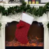 Calze di Natale 16 pollici di grandi dimensioni a maglia decorazioni per calze di Natale Decorazioni per le vacanze in famiglia Rosso Verde Bianco JK2008XB