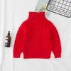 Nieuwe herfst winter kinderen katoen gebreide truien babymeisje trui kinderen jongenskleding peuter turtleneck pullover bovenkleding tops6282107