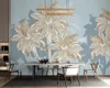 Benutzerdefinierte 3D-Fototapete, nordische moderne minimalistische Linienzeichnung, Pflanzen und Blumen, HD, dekorative schöne Tapete