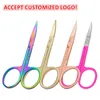 Stainless Steel Eyebrow Scissor nose hair Trimming Makeup Scissors rose gold colorful black Nail Dead Skin Remover