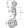 Stainless steel diamond Bell Button Rings allergy free Zircon Navel belly Ring Sexy Fashion women body jewelry will and sandy