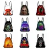 Halloween Polyester Kordelzug Taschen Scary Horror Ghost Kürbis Studenten Tragbare Rucksack Taschen Outdoor Kordelzug Einkaufstasche VT1671