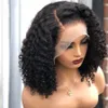 Indiska Kinky Curly Short Bob Parykar 180densitet Silk Top Full Lace Human Hair Wigs With Baby Hair Pre Plucked Full Lace Paryk Remy