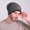 Erkek Beanies örme Cap Metal Mark Yün Bonne Hedging Beanie Balaclava Ekleme Kadife Sıcak Cap Kış Şapka İçin Kadınlar örme