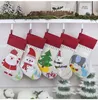 Weihnachts-Leinenstrumpf, Weihnachtsmann, Weihnachtsbaum, hängende Socken, Weihnachten, Kindergeschenke, Aufbewahrungsbeutel, Weihnachtsbaum-Anhänger, Geschenktüte w-00260