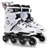 Patins de vitesse en ligne chaussures Hockey patins à roulettes baskets patins à roulettes femmes hommes pour adultes noir blanc1