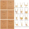 12 Constellation Zodiac Designer Necklace Gold Sign Pendant Necklaces Star Galaxy Astrology Women Choker Clavicle Chain With Card Jewelry