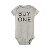 Barboteuse en coton pour bébés jumeaux, 1 pièce, achetez-en un, obtenez-en un gratuitement, nouveau-né, garçons et filles, vêtements pour nouveau-nés, imprimé amusant