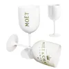 White Plastic Acrylic Goblet Moet Champagne Glass Acrylic Plastic Cups Celebration Party Drinkware Drinks Moet Wine Glass Cup LJ20309D