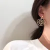 Hot Sale S925 Creative Peony Girls Örhängen Mode Designer Flower Hollow Earddrop Personlighet Kvinnor Alloy Stud Mode Smycken