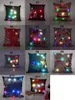 11 Styles Led Lumière Taie D'oreiller Lumineux Décorations De Noël Taie D'oreiller Père Noël Renne Imprimer Taie D'oreiller De Noël Coussin Couvre M2802