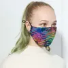 フェイスマスクファッションブリンブリングスパンコールPailletteデザイナー高級マスク洗える再利用可能な成人マスクマスカリラの保護調節可能なマスクDHL