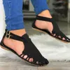 New Women Flat Sandals Summer Gladiator Closed Toe Ladies Shoes Buckle Strap Hollow Casual Beach Female Sandals Sandalias Mujer