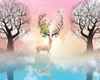 3d dier behang nordic eland bos fantasie landschap achtergrond muur woonkamer slaapkamer wandbekleding hd wallpaper