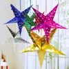 Paper Star Lantern 3D Pentagram Lampshade for Christmas Xmas Party Holloween Birthday Home Hanging Decorations Colorful 12