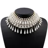 Chunky Bead Statement Teardrop Hanger Gesimuleerde Pearl Choker Ketting Voor Vrouwen Goud Kleur Ketting Kraag Neck-Lace