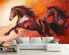 Foto 3D papel de parede mural vermelho suado cavalo europeu e americano fundo moderno pintura de parede feita sob encomenda 3d animal papel de parede